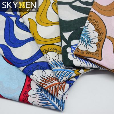 China 100 copies high quality organic cotton anti static printing linen fabric for shirts for sale