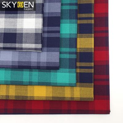 China Skygen Textile Plaid Anti-Static Yarn Dyed Cotton Fabric Check Plaid 100% Cotton Fabric for sale