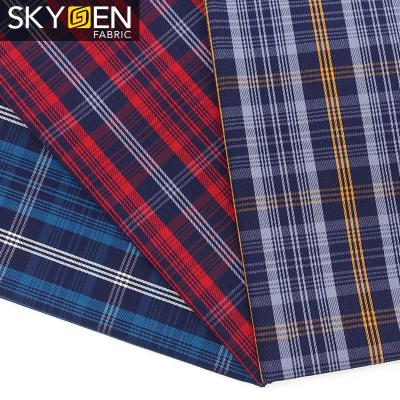 China Skygen 100 Wholesales New Shirt Fabric Men Plaid Tartan Anti-static Cotton Woven Yarns Dyed Plaid Fabric for sale