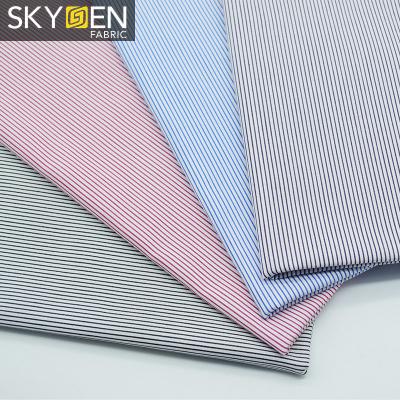 China Anti Static Woven Textile 100 High Quality Cotton Yarn Dyed Striped Shirting Linen Fabric for sale