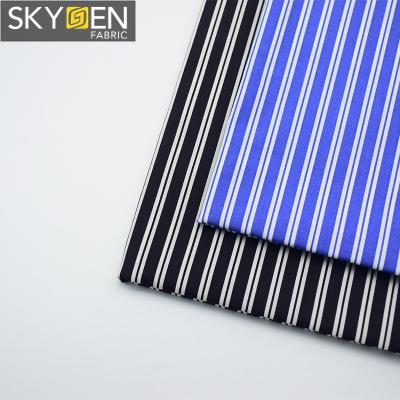 China Skygen Factory Price Custom 100 Cotton Woven Poplin Black And White Stripe Fabric Antistatic for sale