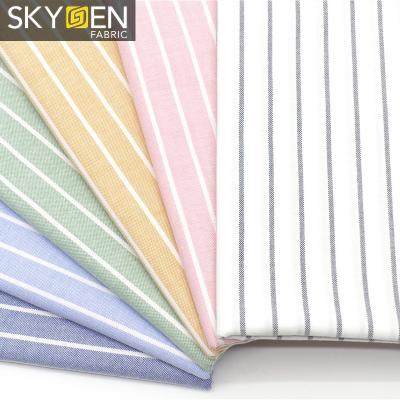 China skygen zhongda textile fabric yarn dye stripes antistatic woven stripe fabric oxford shirts fabric for sale