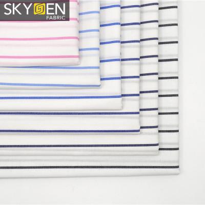 China Wholesales Textile Fabrics Antistatic Skygen Woven 100% Cotton Fabric Striped Fabric 100% Cotton Clothing Fabric for sale