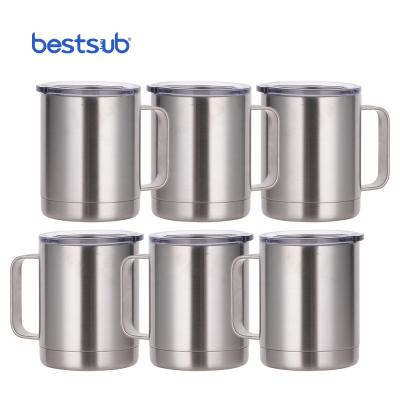 China BestSub Modern Wholesale 10oz Silver Sublimation Masks Stainless Steel Tumbler Coffee Cup Stainless Steel Mug With Lid for sale