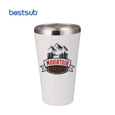 China 15oz Sublimation Mug 450ml Stainless Steel Mug Viable White Tumbler Without Lid BW23VW-450 for sale