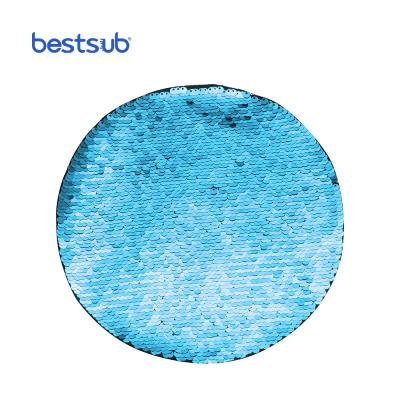 China Viable Round Flip Sequins Adhesive Sublimation Light Blue with White BJLP19R-LB for sale