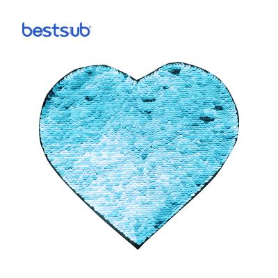 China Viable Light Blue with White Flip Sequin Fabric Adhesive Hearts Dress BJLP1922H-LB for sale