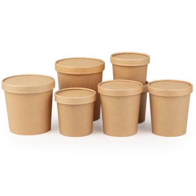 China 8oz 12oz 16oz 26oz Soup Container Disposable Soup Cups Food Bowl Disposable Takeout Packaging For Noodle Soup Rice Curry for sale