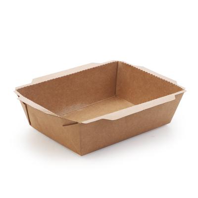 China Factory Price Cheap High Quality Greaseproof Take Out Kraft Paper Wholesale Custom Food Tray for sale