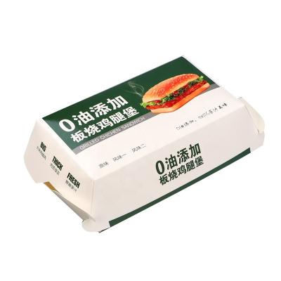 China Disposable Hot Sale Hamburger Packaging Fast Food Disposable Paper Box for sale