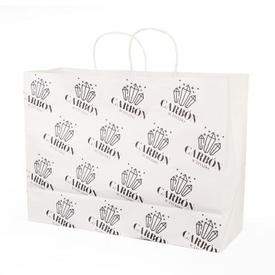 China Recyclable Brown / White Custom Kraft Paper Bag Recycled Paper Bag With Logo Printed Kraft Paper Bag With Handle for sale