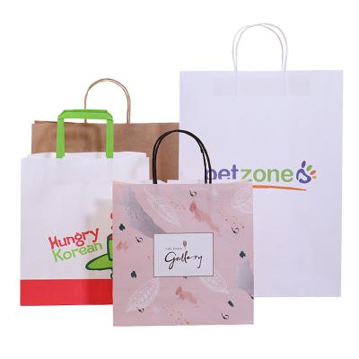 China Recyclable Paper Bag Kraft Paper Shopping Bags For Groceries Brown Kraft Paper Bag With Handle With Your Own Logo for sale