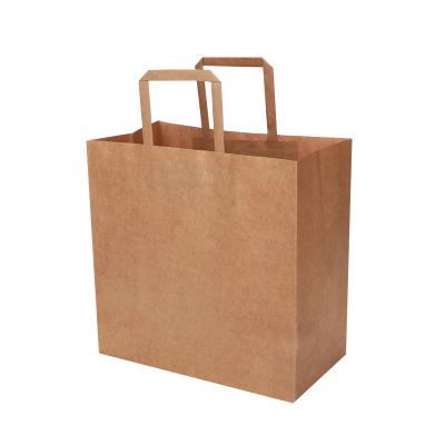 China Cheap Plant Paper Bag Craft Biodegradable , 120gsm Flat Paper Handles Craft Brown Paper Bag for sale