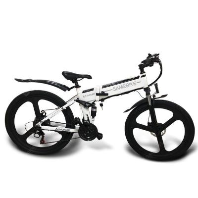 China EU Warehouse Multifunctional China SAMEBIKE LO26 Modern Aluminum 26 Inch Foldable Electric Bicycle Battery Portable Mountain Bike for sale