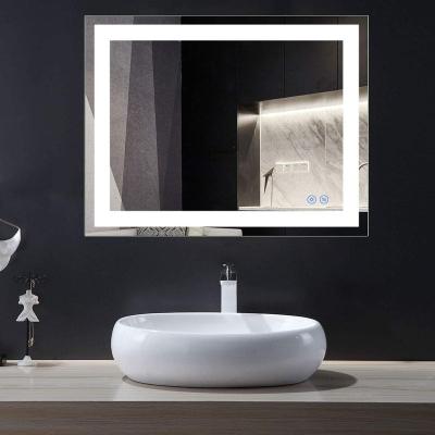 China IP 44 Modern Luxury Waterproof Fogproof Decorative Wall Mirror Luminous Home Hotel Bathroom Smart Backlit Mirror With Led Lights for sale