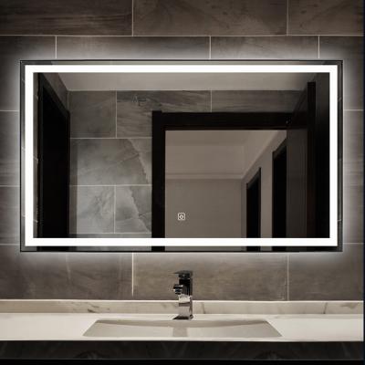 China Illuminated Over Size Fogless Luxury Frameless Waterproof Shower Shaving Mirror LED Lighted Smart Bathroom Mirror for sale