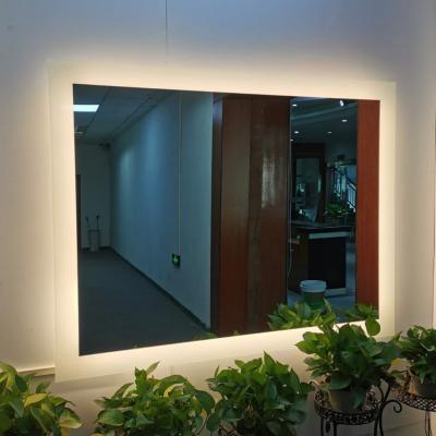 China Hot Selling Modern Stylish Decorative Smart Guest Room Rectangle LED Backlit Lighted Mirror for sale