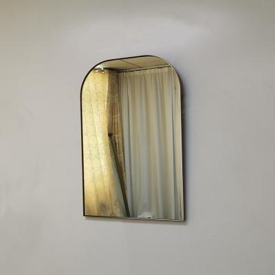 China Hot Sale Contemporary Customized Home Wall Shape Decorative Arched Gold Wall Stainless Steel Framed Mirror For Hotel Bathroom for sale