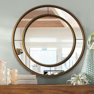 China Traditional Hamirror Customized Classic Luxury Hotel Bedroom Furniture Gold MDF Framed Decorative Mirror for sale