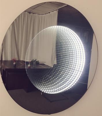 China Bright Wall Mounted Modern Smart Bathroom Led Lighted 3D Infinity Decorative Mirror for sale