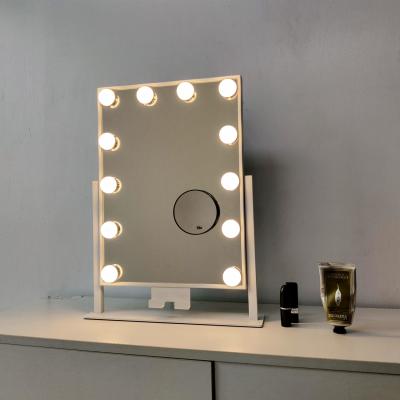 China Modern Portable 9 LED Hollywood Office Hollywood Cosmetic Mirror Lighted Vanity Makeup Mirror Dressing Room Light Bulbs for sale