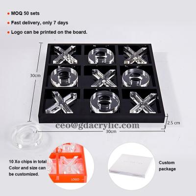 China Tac Toe Hot Market Outdoor Chess Portable Game Board Lucite XO Acrylic Tic Tac Toe for sale