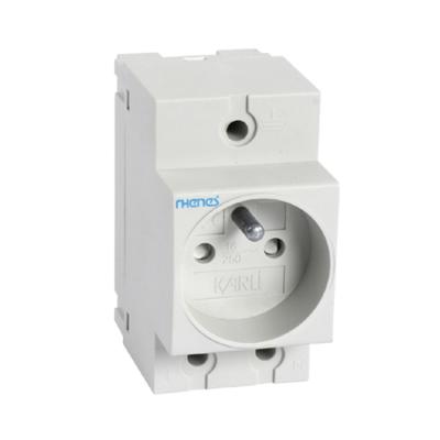 China Commercial French Type 16A 230V/400V Europe / France Din Rail Modular Socket for sale