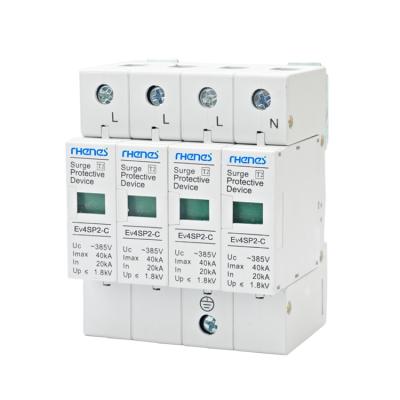 China IP20 4 Pole 4+0 385V SPD 4~16mm2 Surge Protector Electrical Type T2 for sale