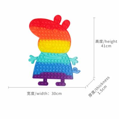 China New 30CM AA010 Worry Relief Noise Agitator Sensory Toys Set Toy Silicone Rainbow Macaron Cute Cartoon Sensory Toy for sale