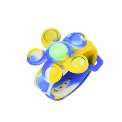 China Hot Selling Anti-mosquito Bubble Silicone Push Bracelet Effort Restless Person Wristband Watch Rotating Rotating Toy Game for sale