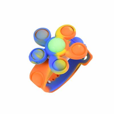 China Playing Spinning Stir Effort Relieve Push Bubble Wristband Sensory Stirring Person Toy With Wrist Strap Anti-Mosquito Fidget Watch for sale