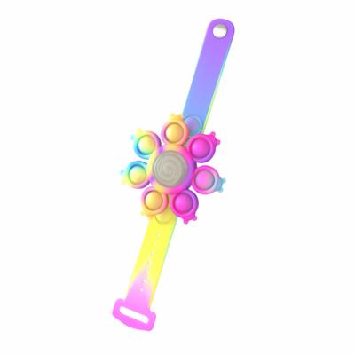 China Silicone Trigger Rotating Glow Game In The Dark Restless Person Bracelet Spinner Bracelets Toys Set Flash Bracelet for sale