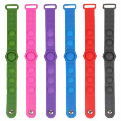 China Wholesale New Stress Noise Bracelet Wristband Toys Band Push Noise Watch Bands Sensory Toys Stir Bracelet For Kids for sale