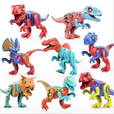 China Wholesale Plastic Simple Assembly Colorful Dinosaur Game Blocks Animal Educational Toys PVC Toys Model For Kids for sale