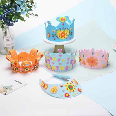 China Improve Intelligence High Quality Educational Kids DIY Handmade Puzzle Toy Birthday Holiday Gift EVA Hat Sticker for sale