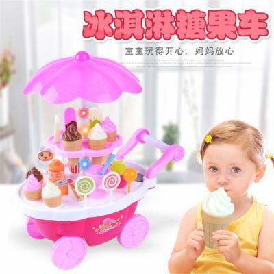 China Playing 2021 New Diy Funny Cheap Mini Ice Cream Car Shop For Pretend Play Toys For Children for sale