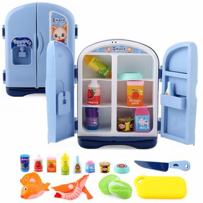 China Playing Hot Sale Kitchen Pretend Play Toys Educational Mixing Food French Door Fridge Kids Set Toys for sale