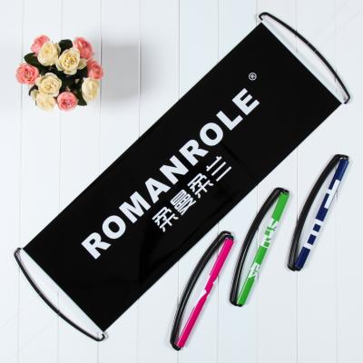 China Marriage favors & Promotional Party Bridal Gifts Advertising Hand Rolling Banner Hand Held Pull Up Fan Banner Roll Up Banner for sale