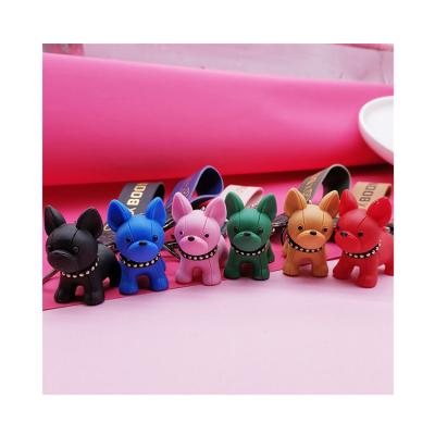 China Hot Sale Cartoon Bulldog Action Figure Cute Mini Dog Action Figures Key Chain Game for sale