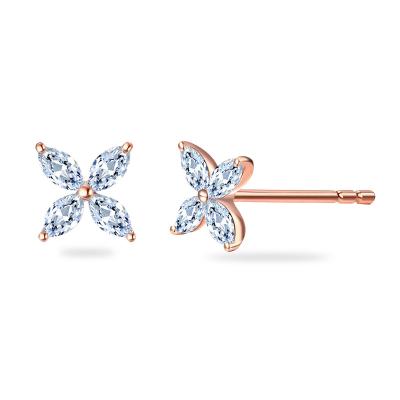 China CLASSIC Luxury Shiny Jewelry 18K Rose Gold Moissanite Diamond Earrings Women Shape Jewelry Earring for sale