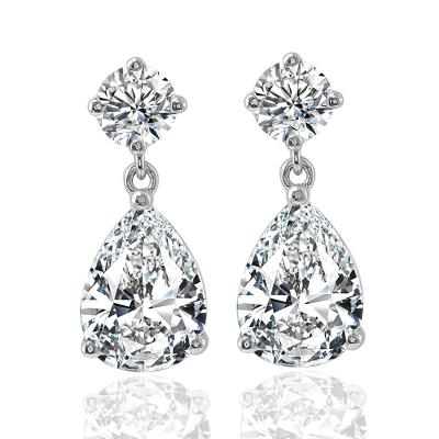 China Elegant CLASSIC 7.5mm DEF Pear Stud Earrings Cut Colorless Moissanite Diamond Women Jewelry PT950 for sale