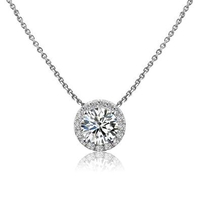 China CLASSIC Fashion Jewelry 18k White Gold Plated High Quality Moissanite Pendant Necklace Jewelry For Ladies Gift for sale