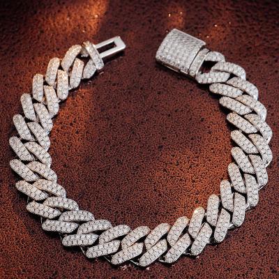 China CLASSIC Width 12MM MoissaniteHip Mens Hop Chain Necklace Cuban Link Jewelry Chain Charm Unisex Jewelry for sale