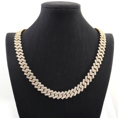 China CLASSIC Wholesale Price Tennis Chain Gold Plated Silver Necklace Jewelry Hip Hop Necklace Iced Out Diamond Tennis Chain for sale