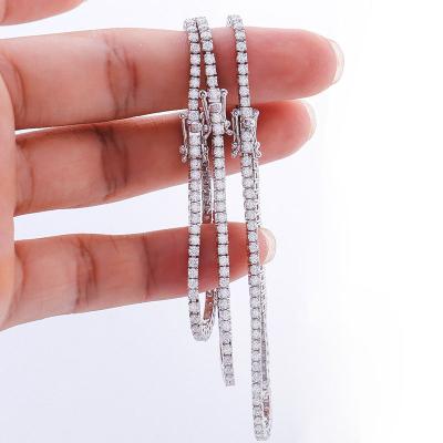 China Real CLASSIC Solid Gold Tennis Necklaces 3mm 4mm 5mm D VVS Moissanite Diamond Tennis Link Chain Bracelet 9k 10k 14k 18k For Women for sale