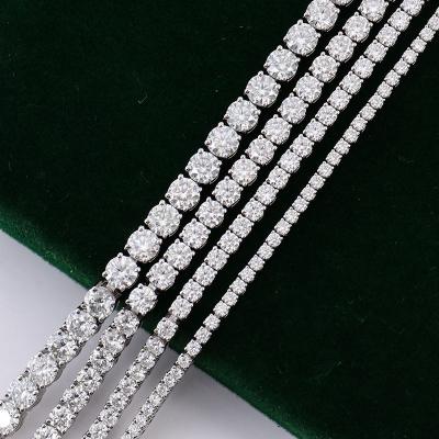 China CLASSIC Fine Iced Out Custom Jewelry Gold Plated Long Clasp Diamond Tennis Bracelet Moissanite Silver Tennis Bracelets For Women Gift for sale