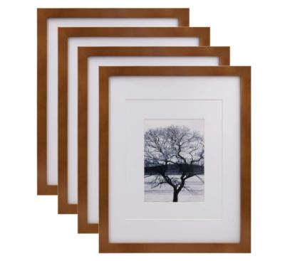 China Rustic Table Top Display And Wall Mount Custom Sizes 11x14 Brown Solid Wood Picture Frames for sale