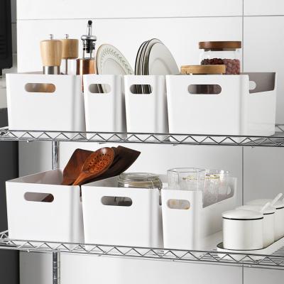 China Middle Minimalist Wholesale Eco-Friendly ABS Plastic Sundries Stretch Kitchen Storage Boxes Plastic Trash Bins for sale