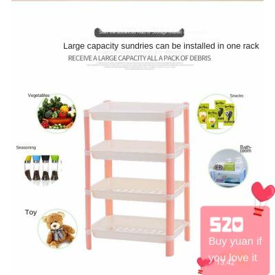 China Multi-Layer Bathroom Kitchen Desk Storage Rack Modern Plastic Bathroom Vanity Rack Cosmetics Organizing Rack for sale