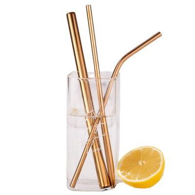 China Viable Logo Custom Drinking Straws Eco Friendly Reusable Metal 304 Stainless Steel Metal Drinking Straws for sale